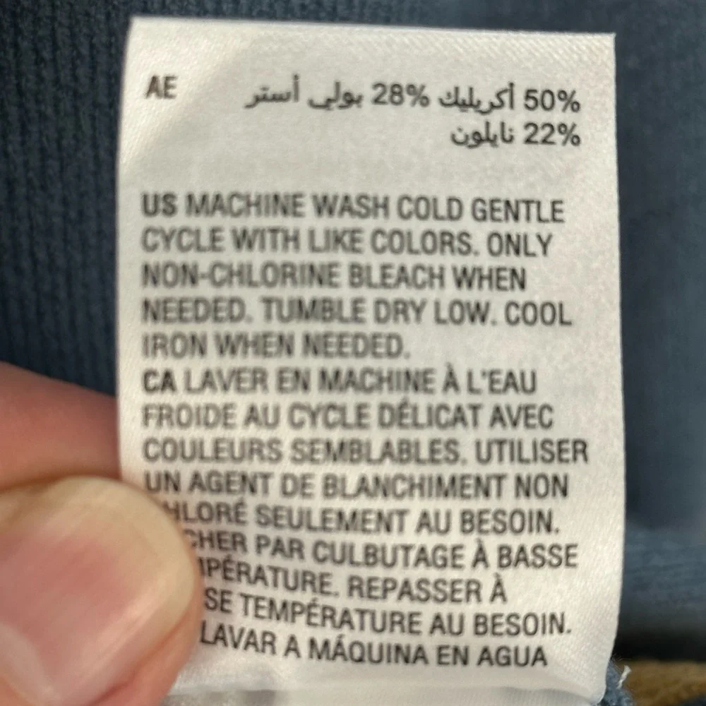 Style & Co Long Sleeve Geometric Print Mixed Media Cardigan - Blue - size 1X - Picture 8 of 11